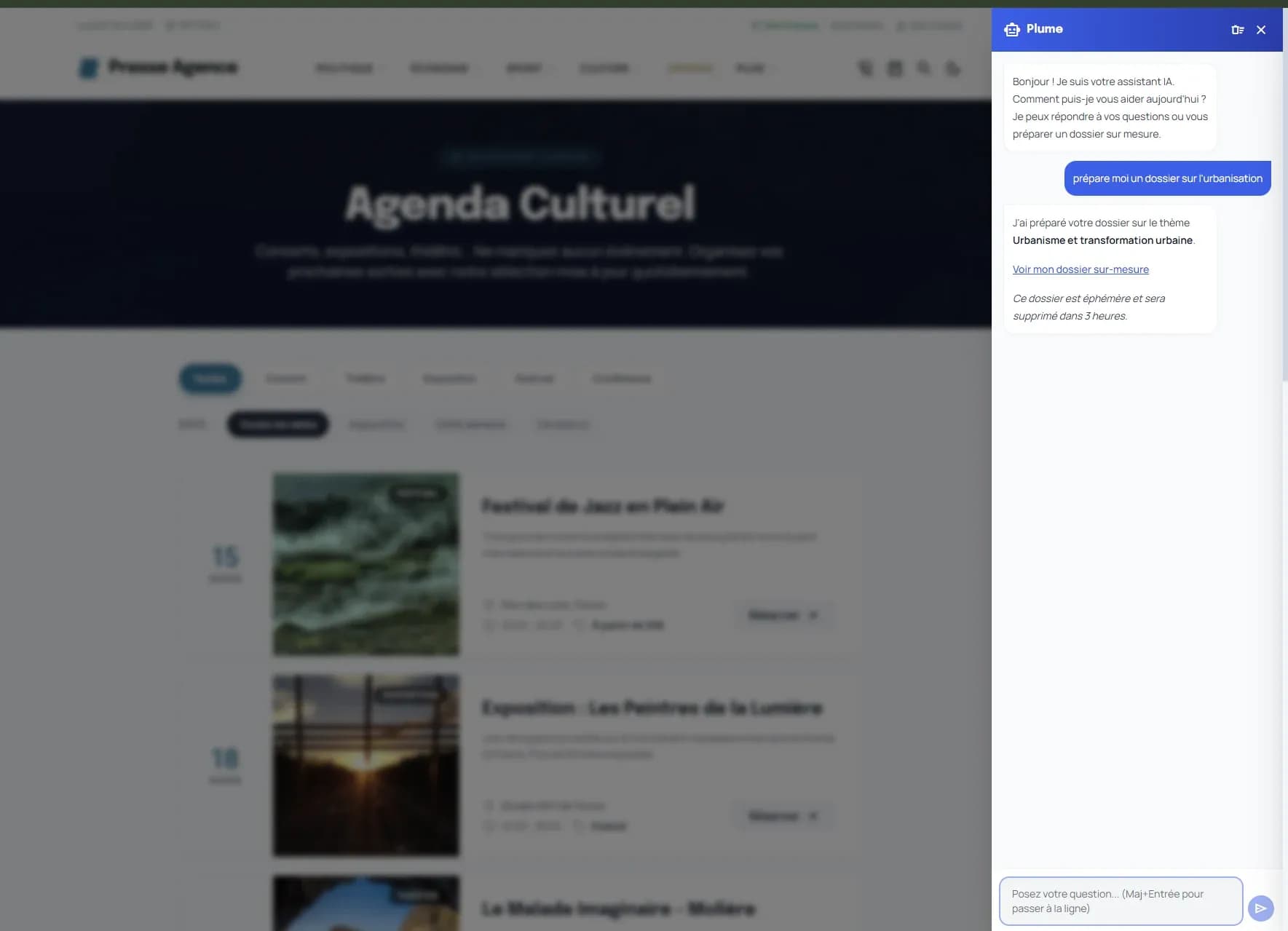 Plume : L'assistant IA qui génère vos dossiers sur-mesure
