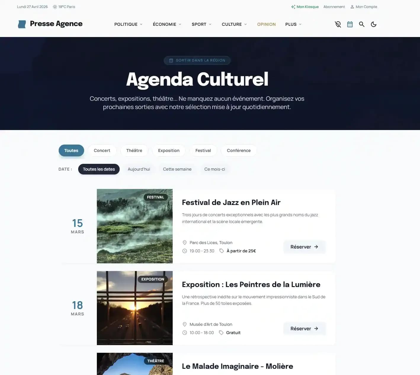 Des agendas enrichis pour ne rater aucun événement de la région